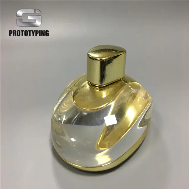 Scent bottle by transparent PMMA plus electroplating top cap