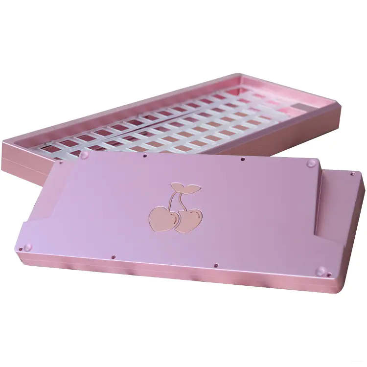 Custom cnc mechanical keyboard case anodized e-coating pvd finish aluminum keyboard case/plate/bottom/weight/top